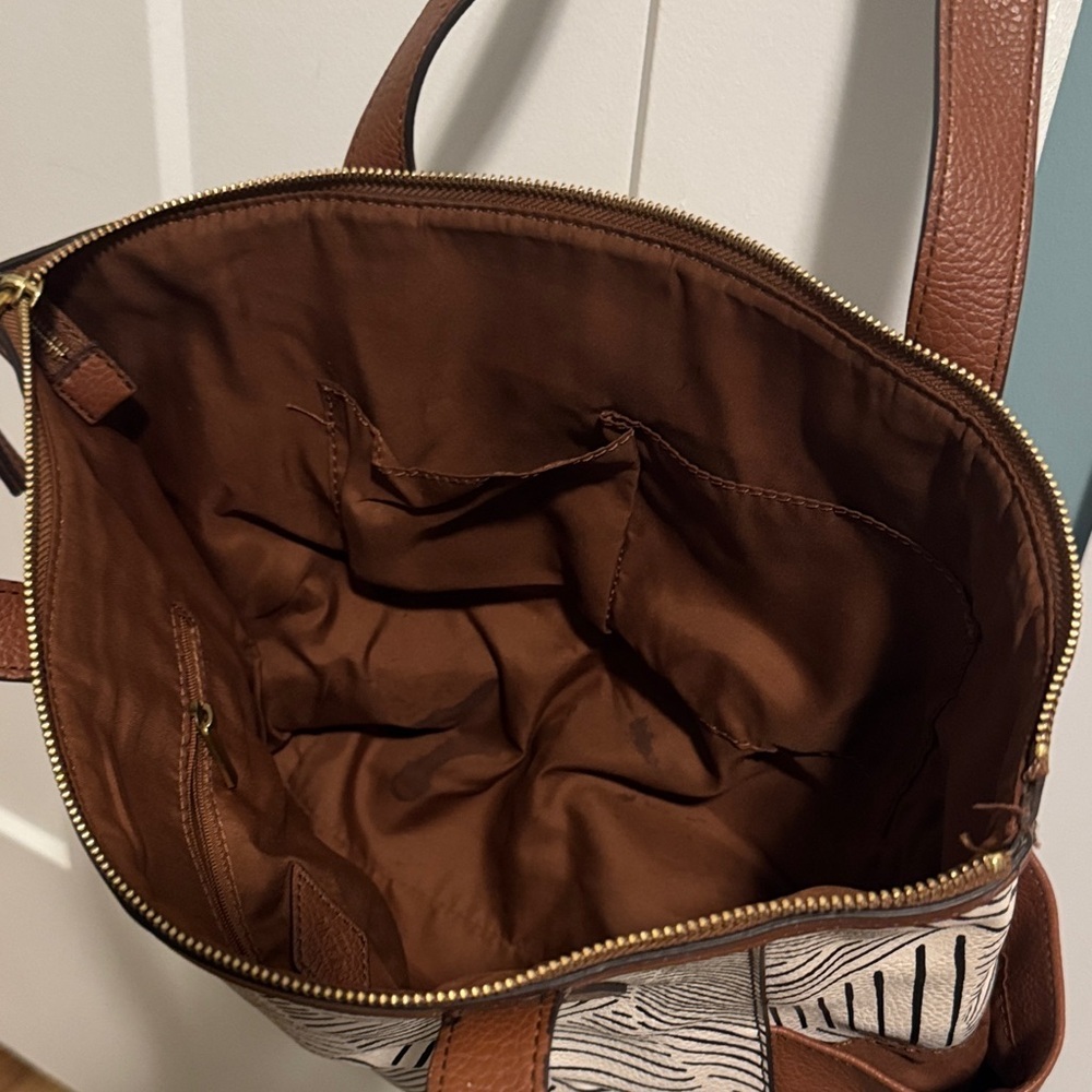 Brown and Cream Tote Bag​ - Picture 2 of 3